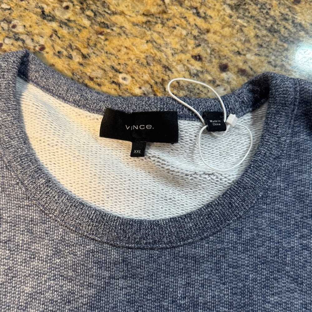 Vince Men's Heathered Blue Crewneck Sweater
